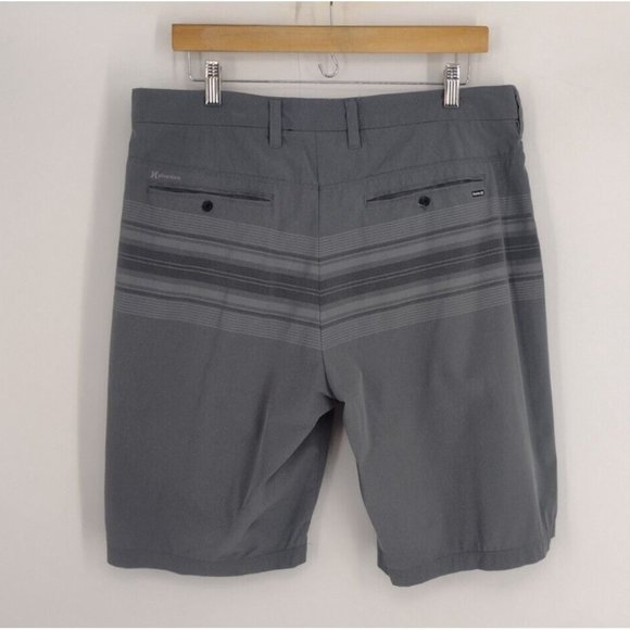 Hurley Phantom Striped Gray Hybrid Boardshorts Summer Beach Surf Skate Mens W 34 - Picture 3 of 6